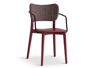 SELMA 348 - Stackable beech chair with armrests _ Origins 1971